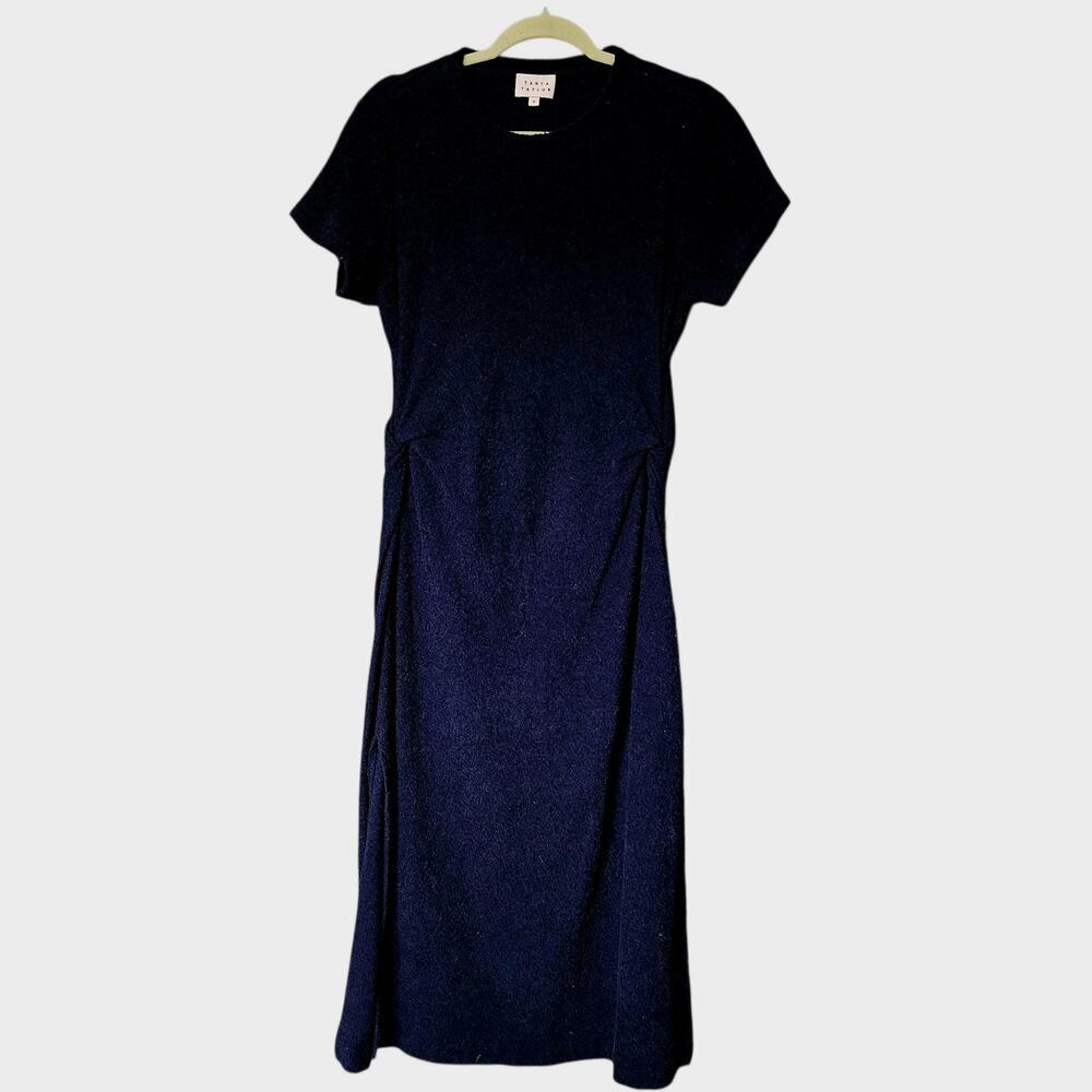 Women's Tayna Taylor Navy Blue Short Sleeve Aurora Terry Dress Elevated Beach M - Picture 5 of 16